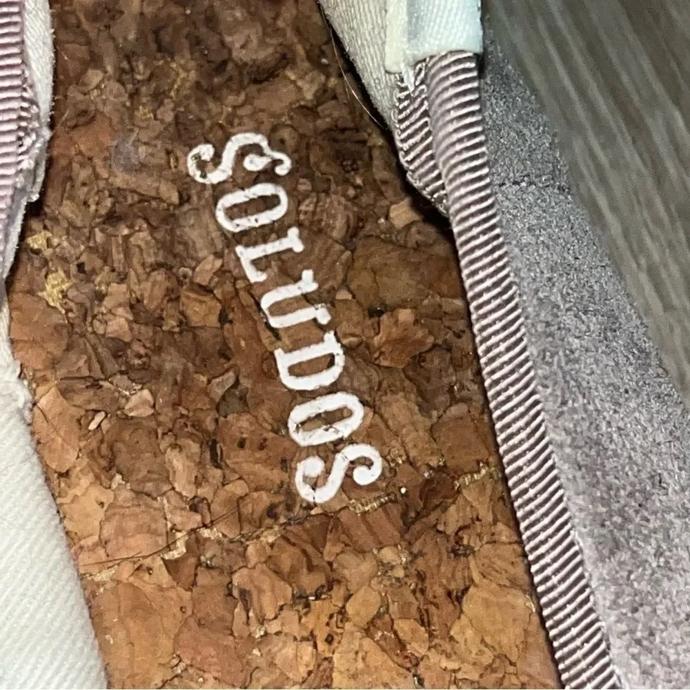 Soludos 6.5 Grey Suede Platform Espadrilles